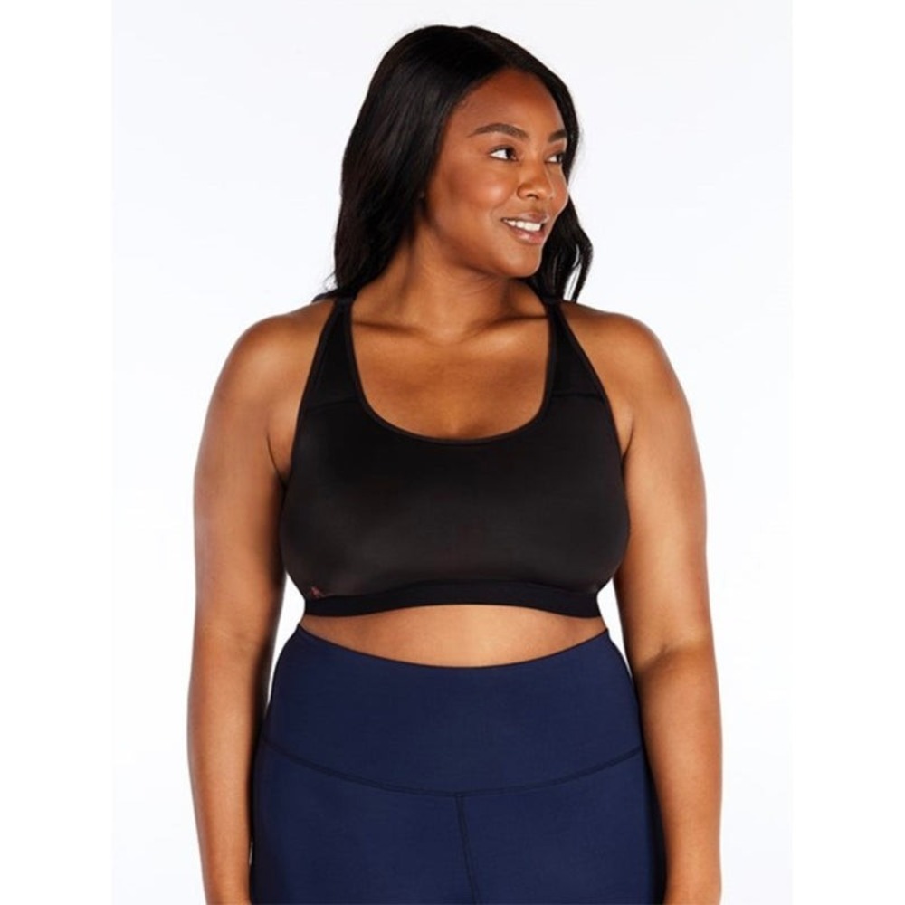 Ruby Ribbon Bra Womens 42 Ultimate Demiette Sports Bra Black Racerback 3042